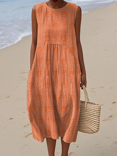 Lana™- Elegant Sleeveless Cotton Dress with Pockets