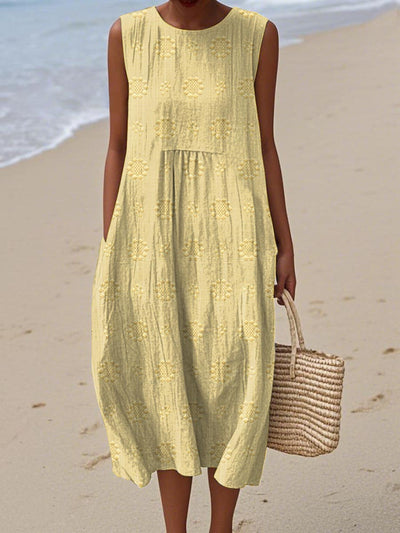 Lana™- Elegant Sleeveless Cotton Dress with Pockets