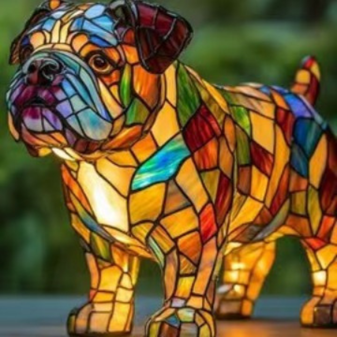 Tommie | Dog Lamp Magisk made of Colored Glass