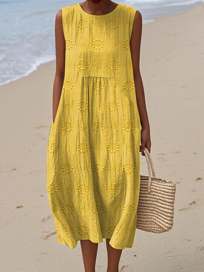 Lana™- Elegant Sleeveless Cotton Dress with Pockets