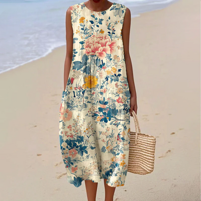 Katrina - Summer Dress with Vintage Floral Print