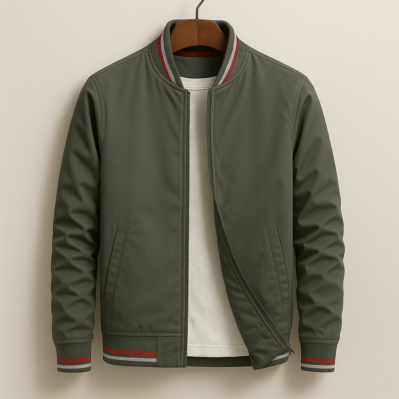 Drake | Elegant Striped Bomber Jacket