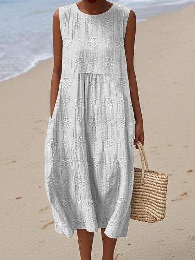 Lana™- Elegant Sleeveless Cotton Dress with Pockets
