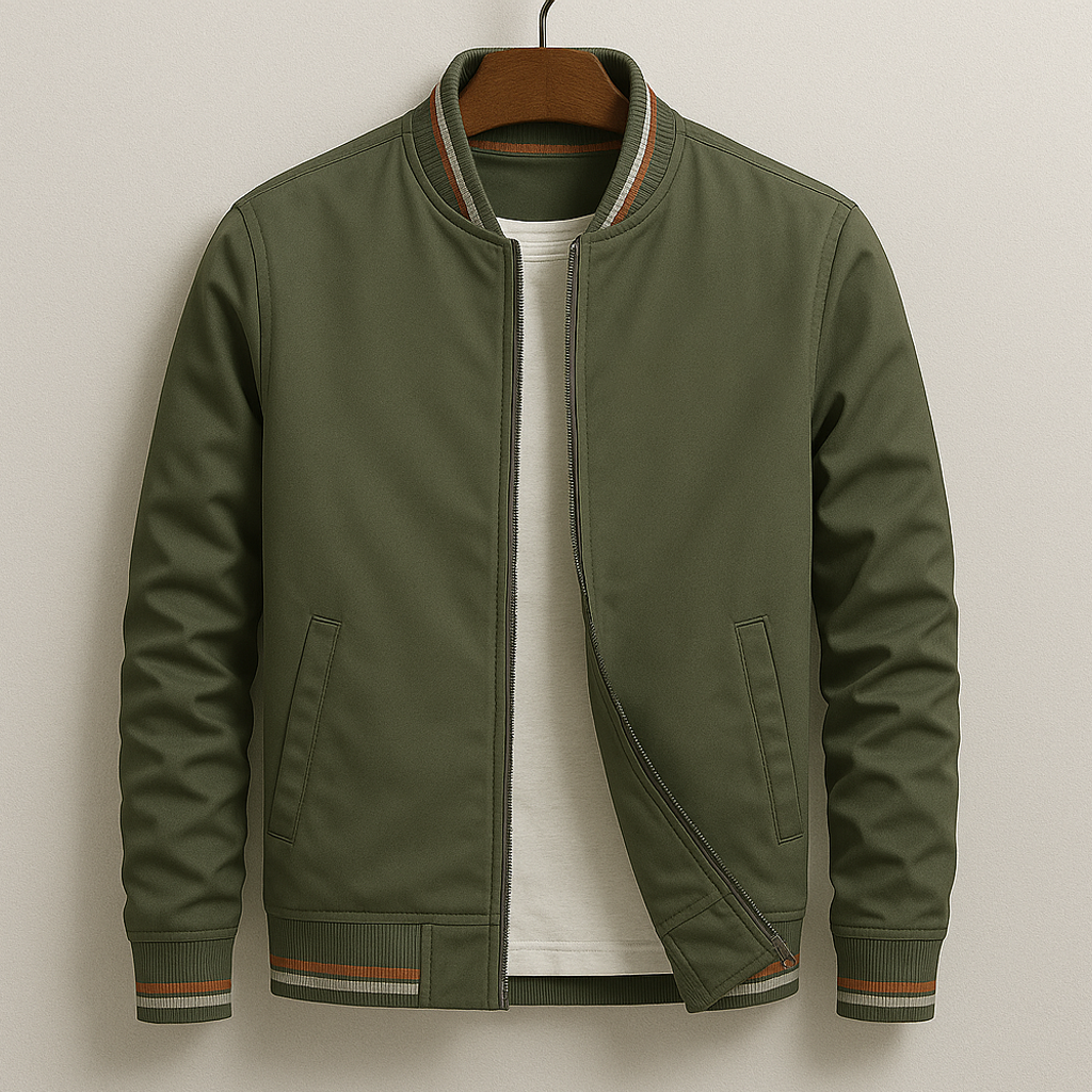 Drake | Elegant Striped Bomber Jacket