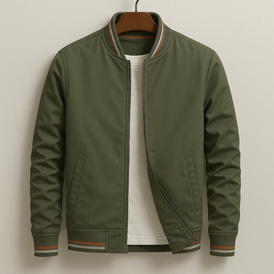 Drake | Elegant Striped Bomber Jacket