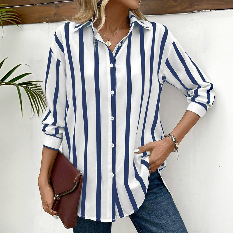 Lana – Blouse with classic stripes