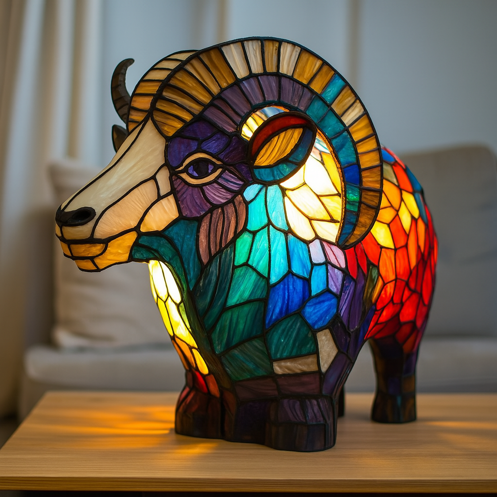 Jip | Magical Goat Lamp Made of Colored Glass