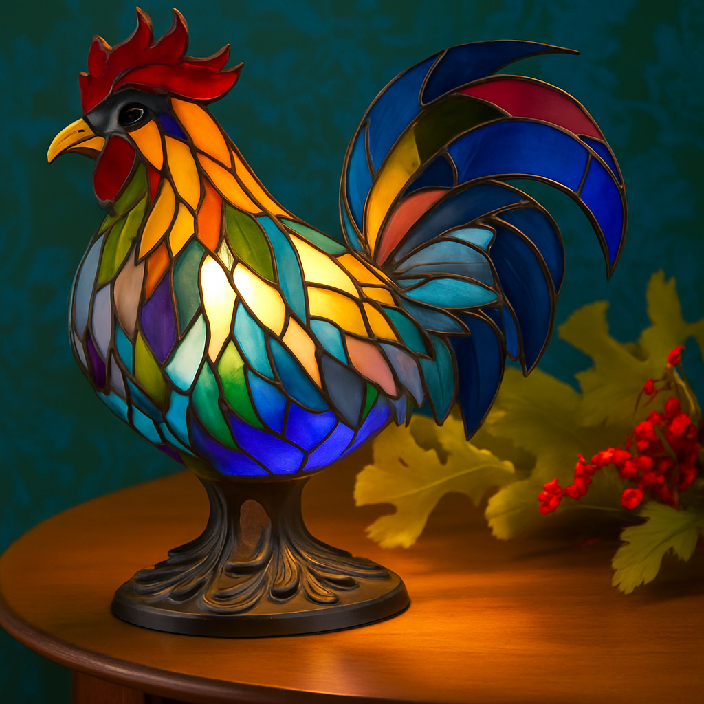 Ollie | Colorful Glass Rooster Lamp Magisk