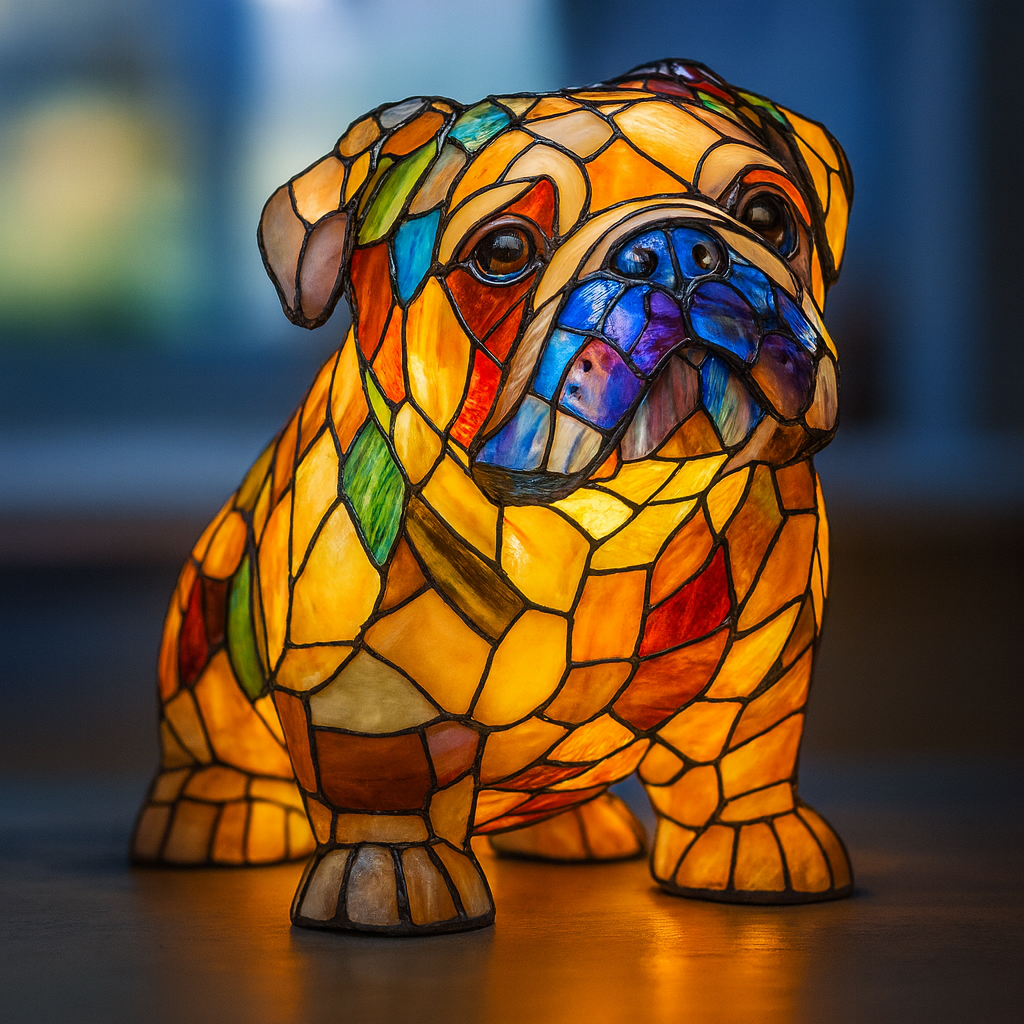 Fox | Magical Dog Lamp Made of Colored Glass