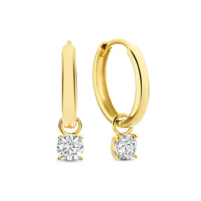Moonstone Teardrop Hoop Earrings