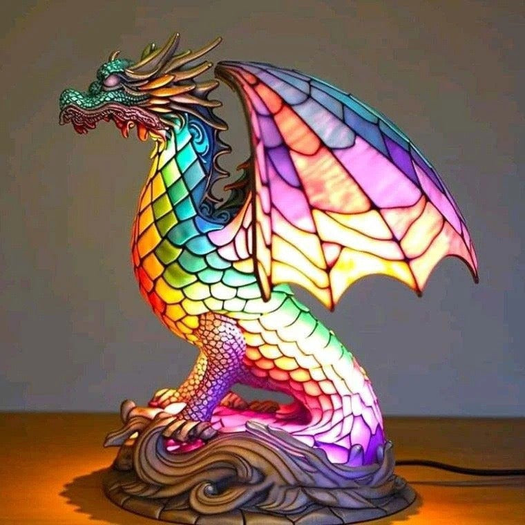 Wammes | Magical Dragon Lamp of Colored Glass