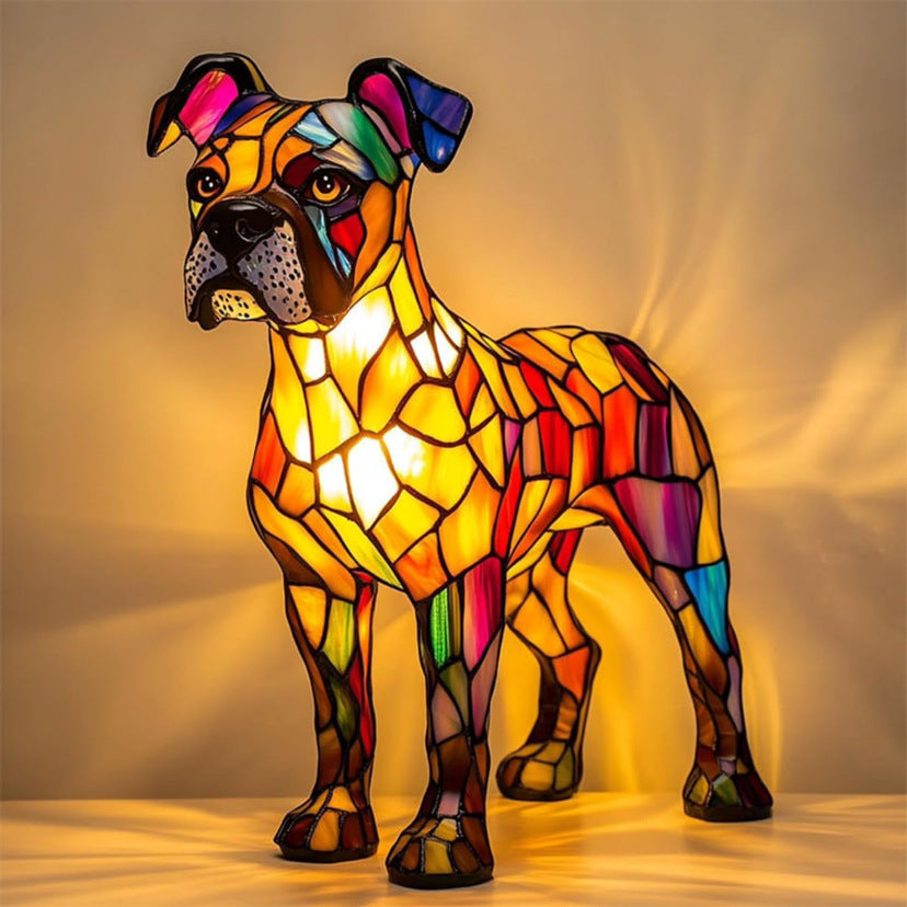 Lightning | Magical Dog Lamp Made of Colored Glass