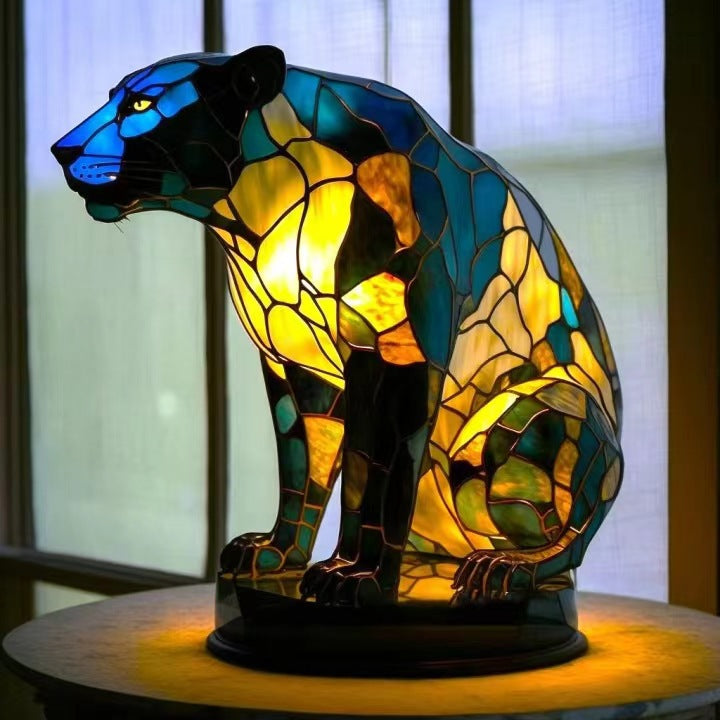 Tiger | Panther Lamp Magisk made of colored glass