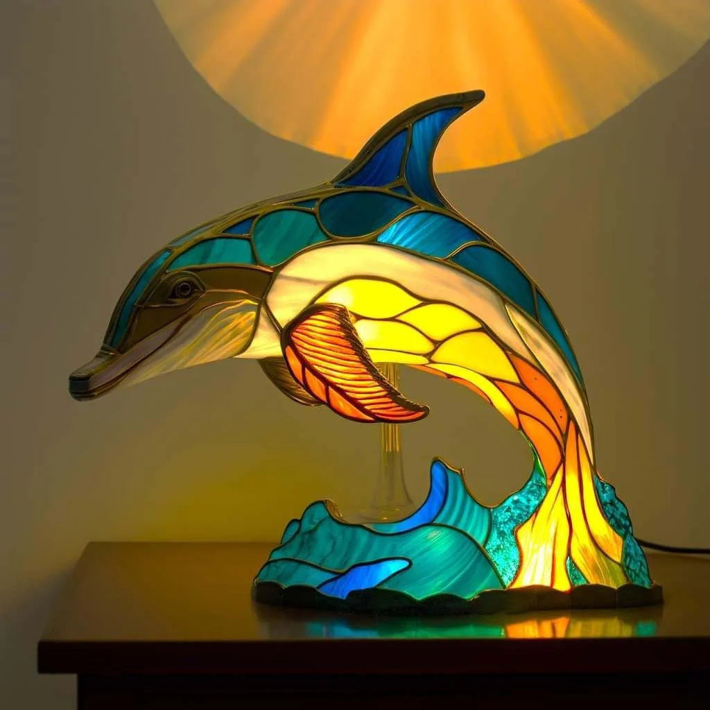 Nibble | Dolphin Lamp Magisk made of colored glass