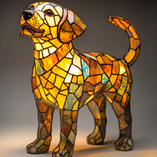Wolfje | Dog Lamp Magisk in Colored Glass