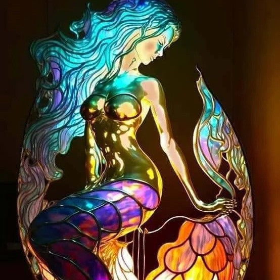 Kees | Magical Mermaid Lamp Made of Colored Glass