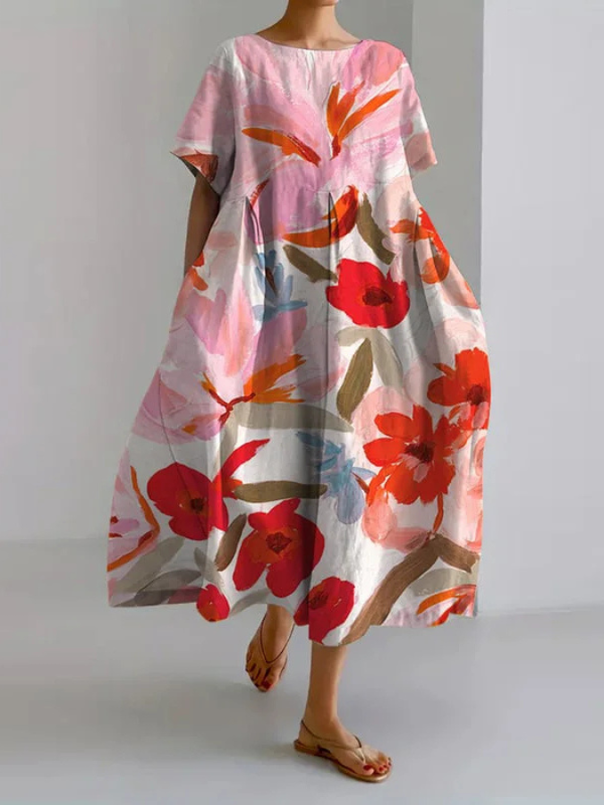 VALENTINA | Summer Floral Dress with Flattering Cut and Freedom of Movement.