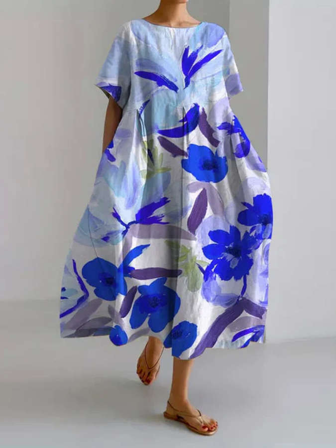 VALENTINA | Summer Floral Dress with Flattering Cut and Freedom of Movement.