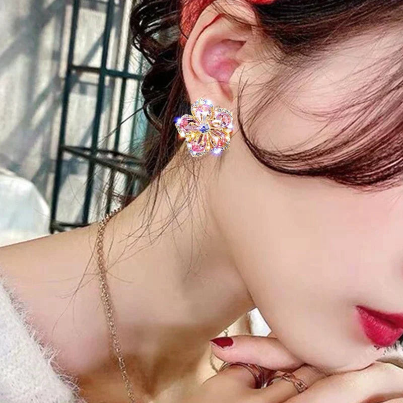Multicolor Zirconia Earrings in Silver
