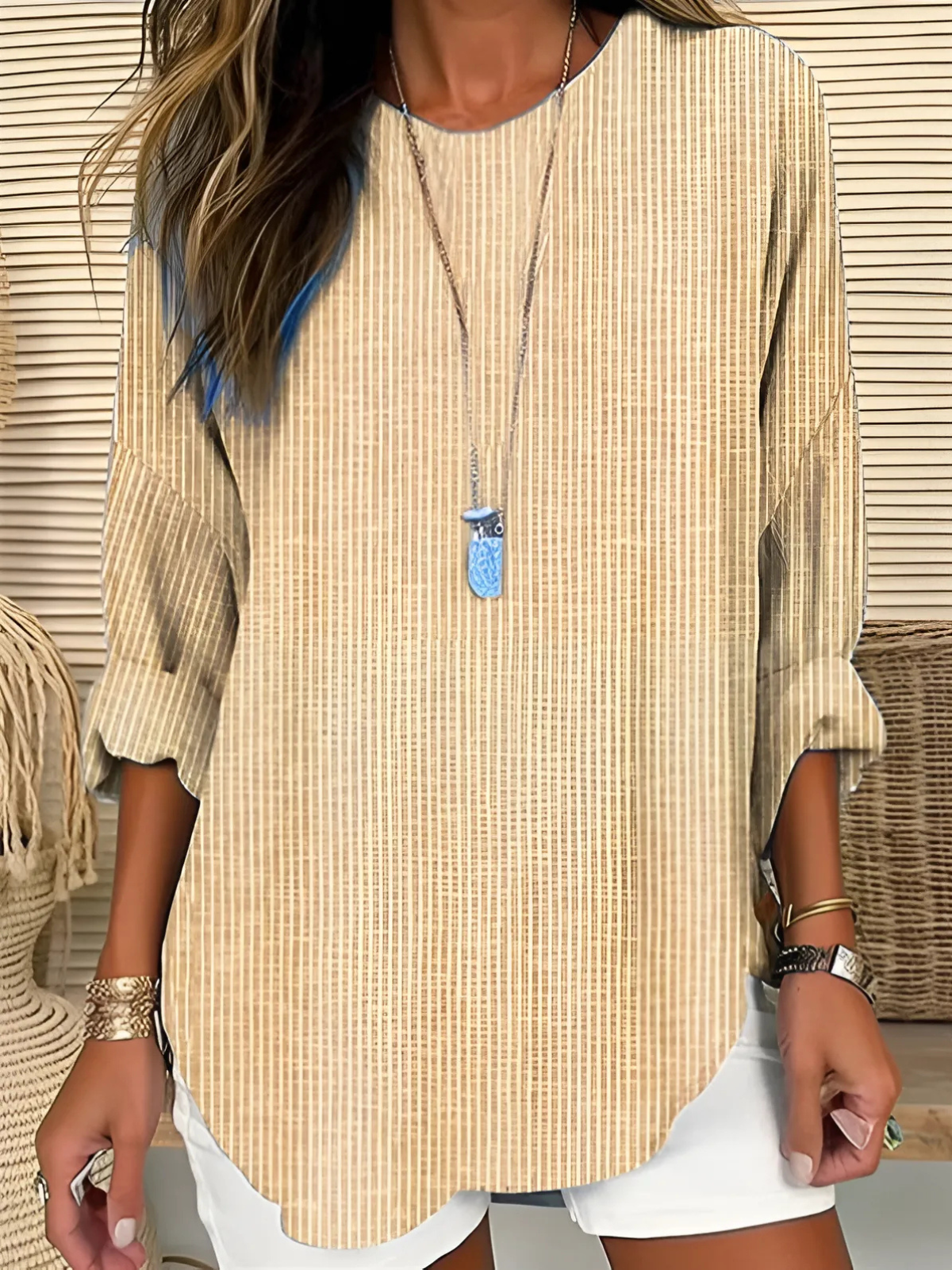 Angela | Trendy Striped Blouse
