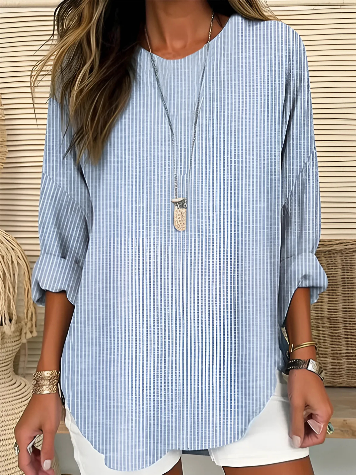 Angela | Trendy Striped Blouse