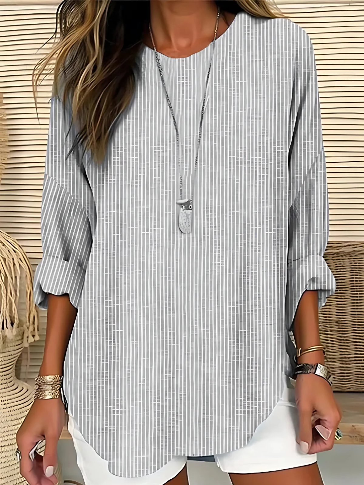 Angela | Trendy Striped Blouse