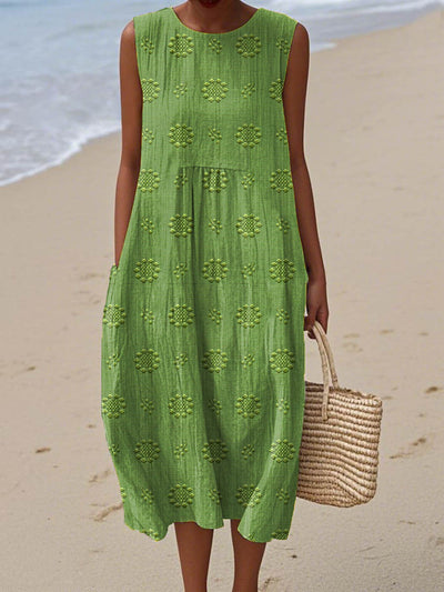 Lana™- Elegant Sleeveless Cotton Dress with Pockets
