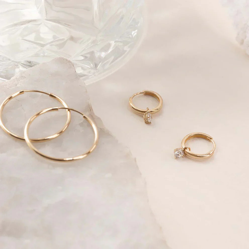 Moonstone Teardrop Hoop Earrings