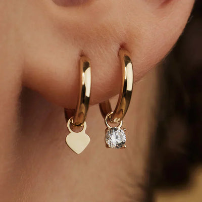 Moonstone Teardrop Hoop Earrings