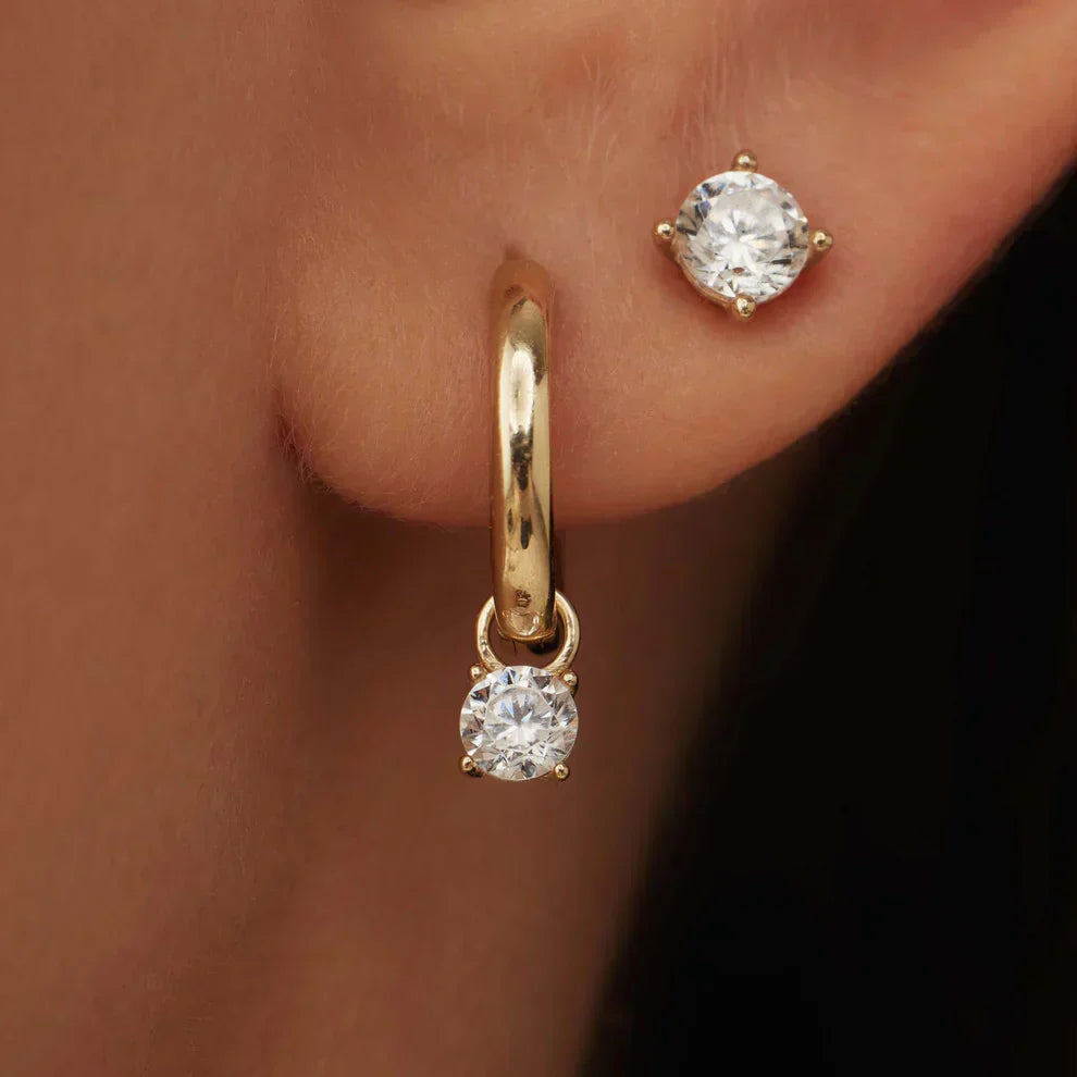 Moonstone Teardrop Hoop Earrings